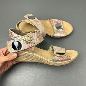 Rieker Pink Multicolor Wedges